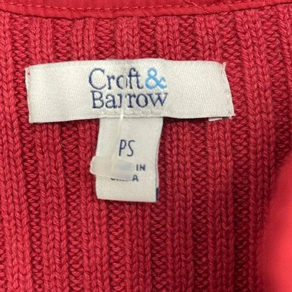 CROFT & BARROW RED ZIP CLOSE QUILTED & RIBBED LIGHTWEIGHT JACKET PETITE SMALL - Picture 3 of 4